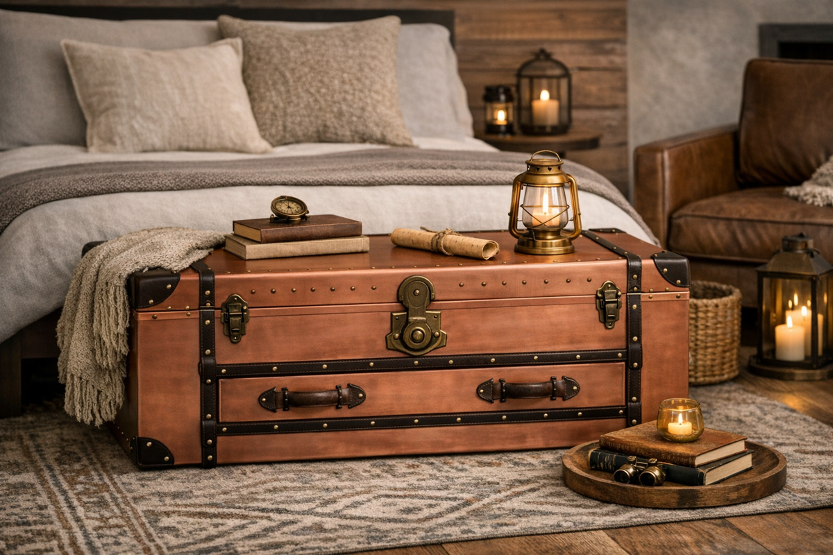 Navigator Copper Vintage Storage Trunk C...