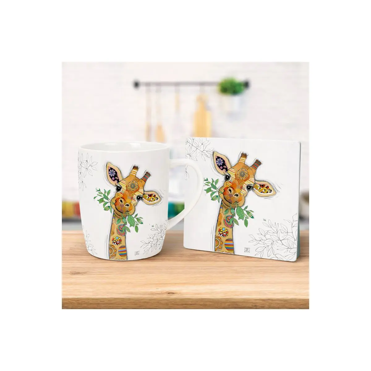 Bug Art Gina The Giraffe Mug & Coaster S...