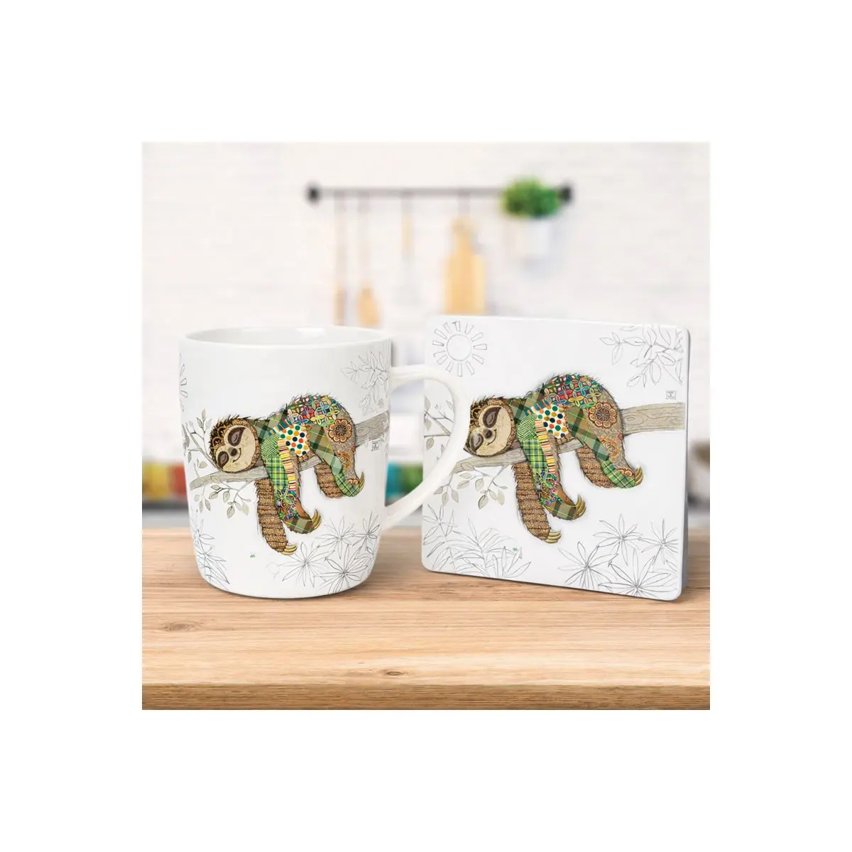Bug Art Simon The Sloth Mug & Coaster Se...