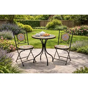 Valencia Metal & Mosaic 2-Seater Garden Bistro Set