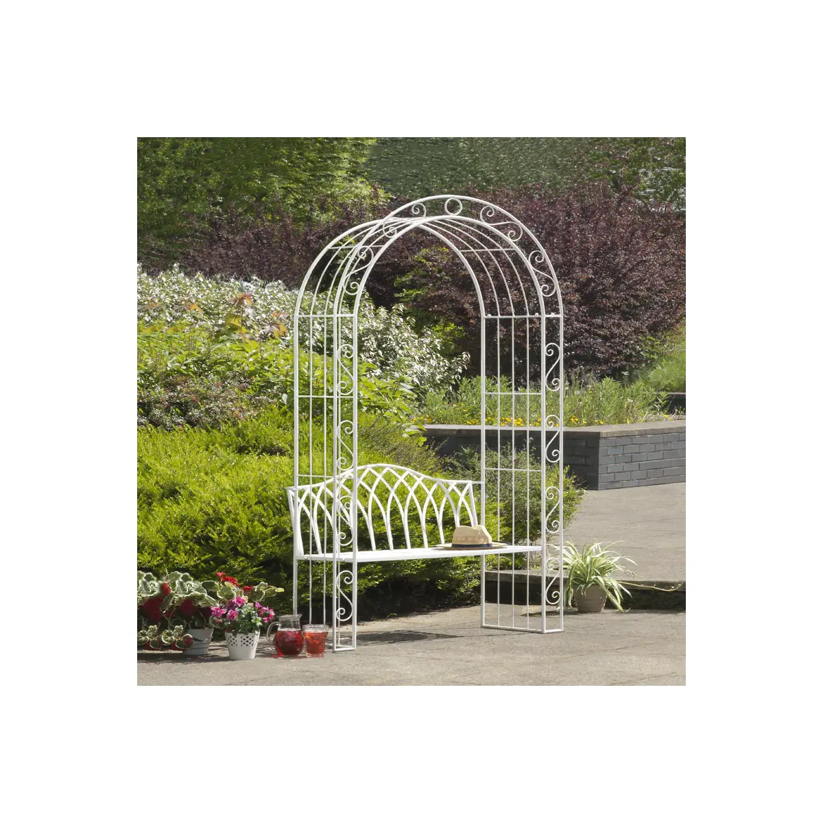 Gloucester Antique White Iron Garden Arc...