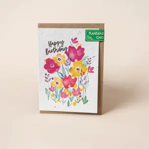 Happy Birthday Plantable Wildflower Seed Greeting Card