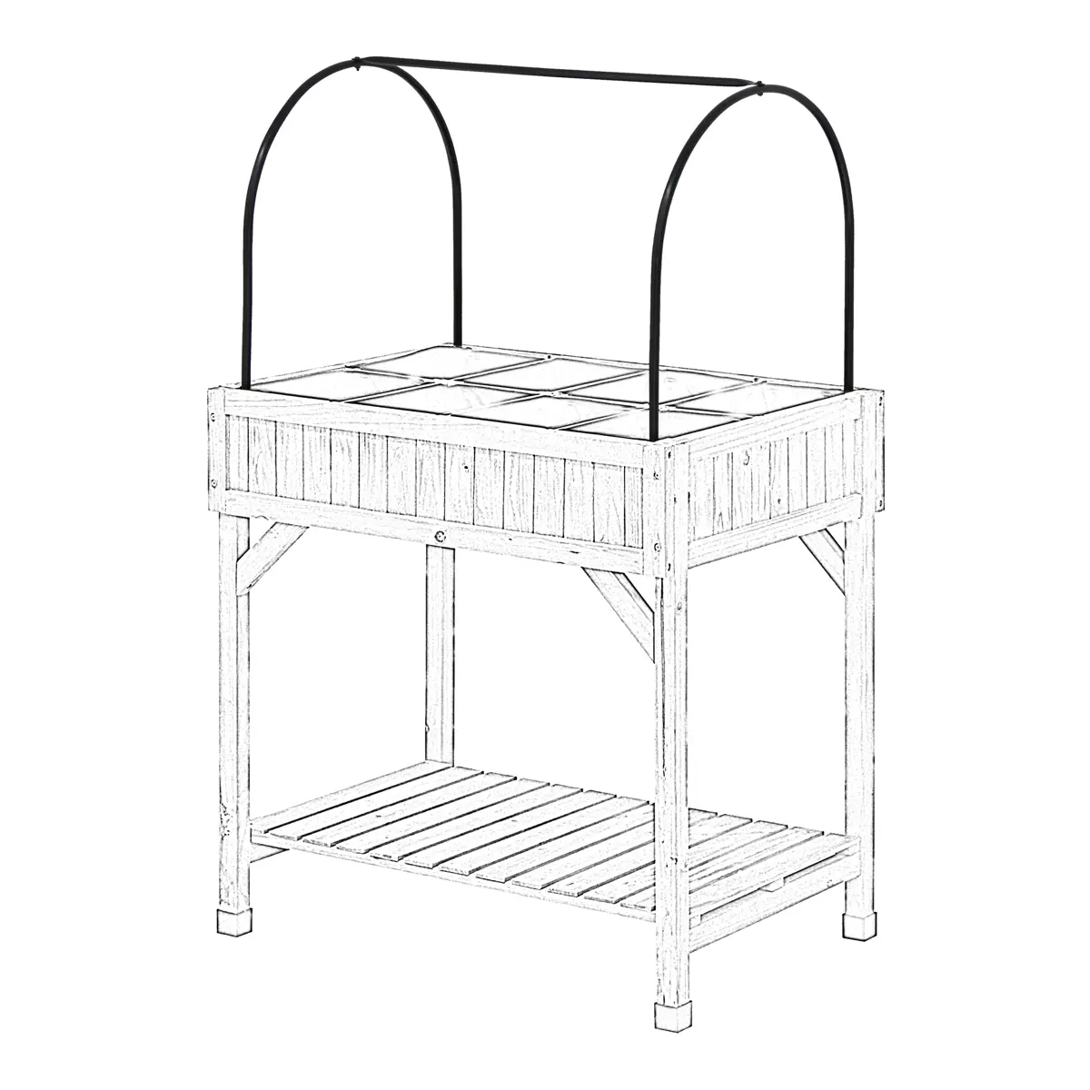 Vegtrug Herb Garden Greenhouse Frame for Wooden Raised Bed