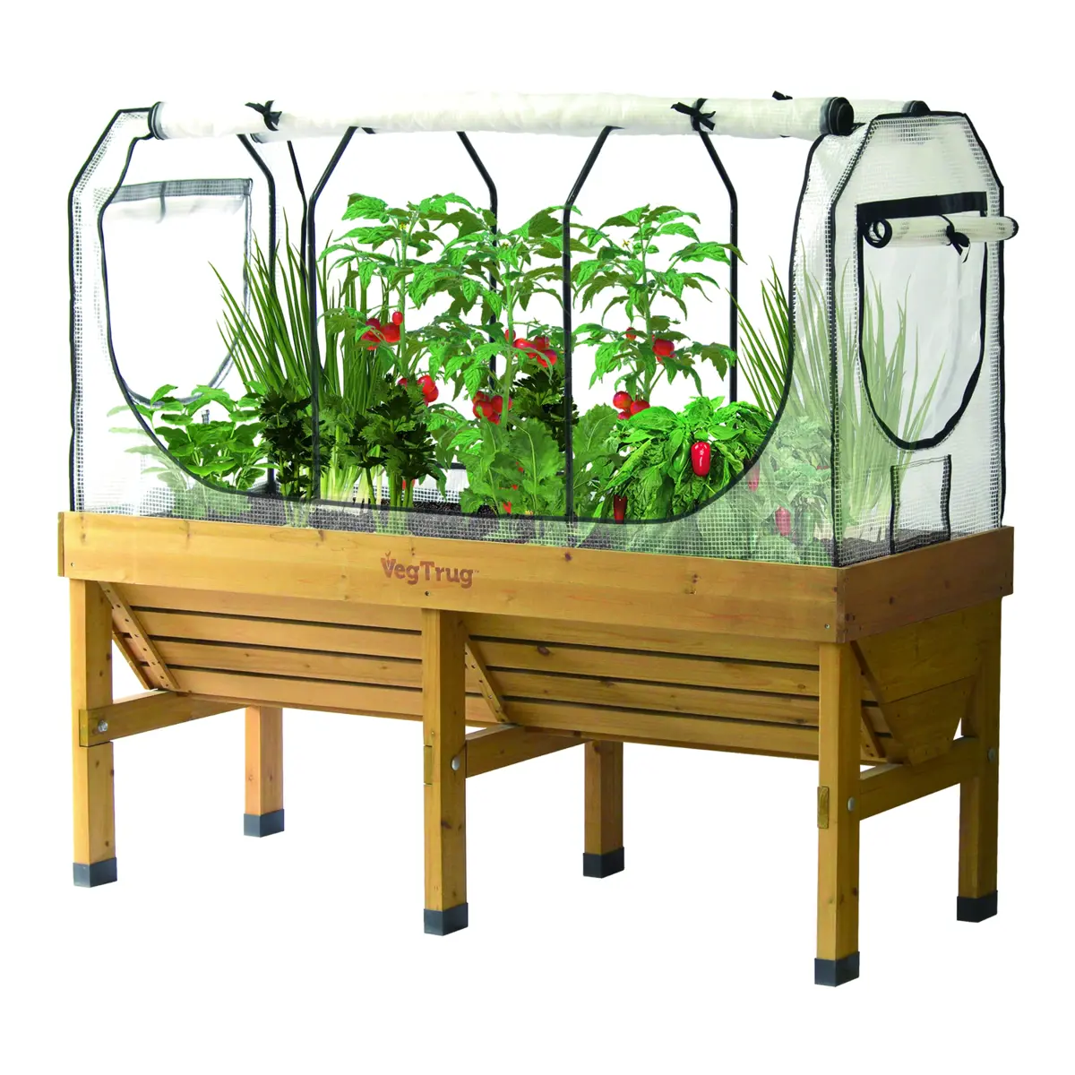 Vegtrug Medium Raised Garden Bed Greenhouse Frame & Multi-Cover Set