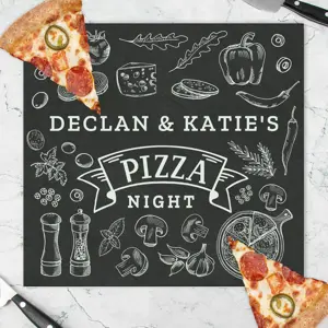 Personalised Pizza Glass Chopping Board/Worktop Saver