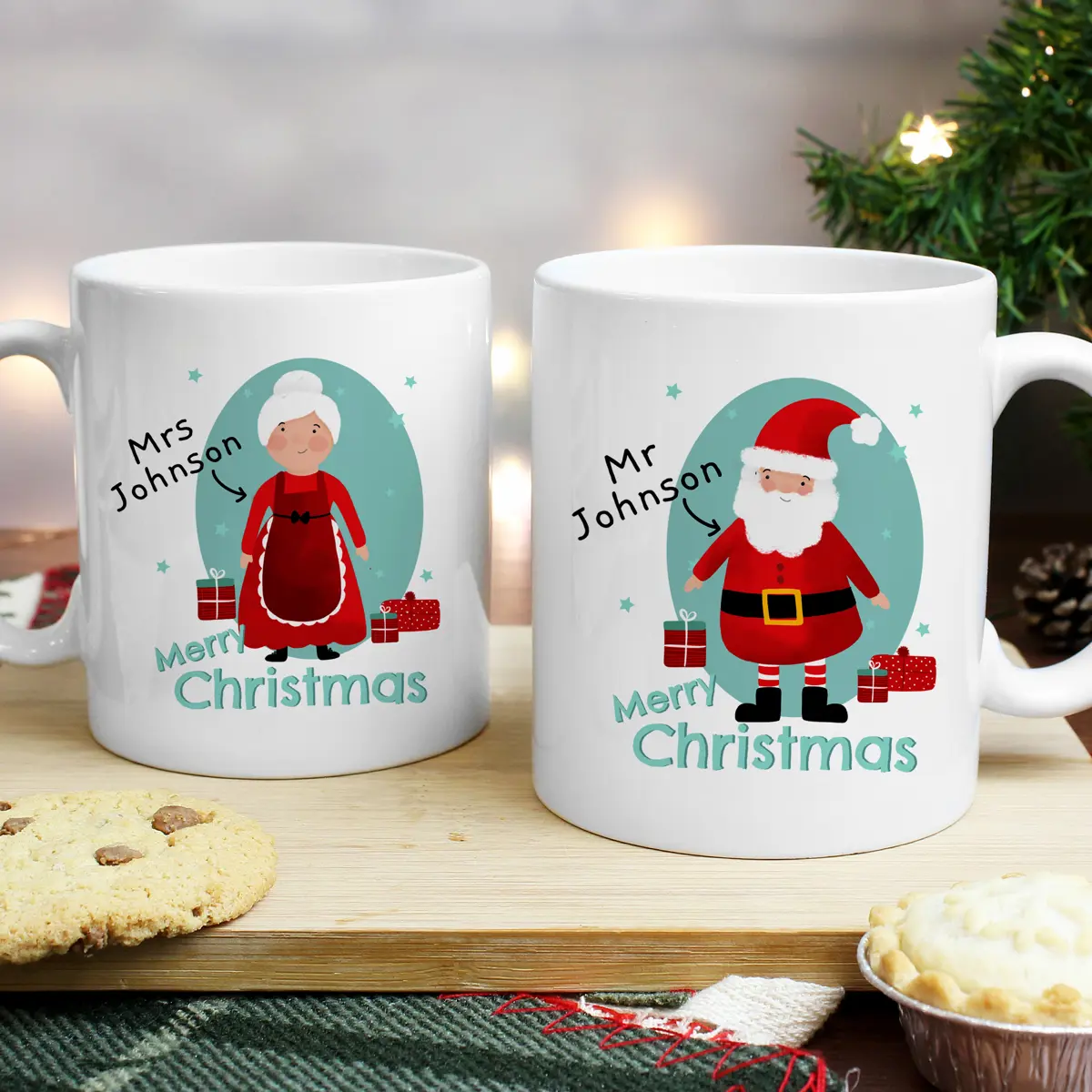 Personalised Mr & Mrs Claus Christmas Mug Gift Set 4