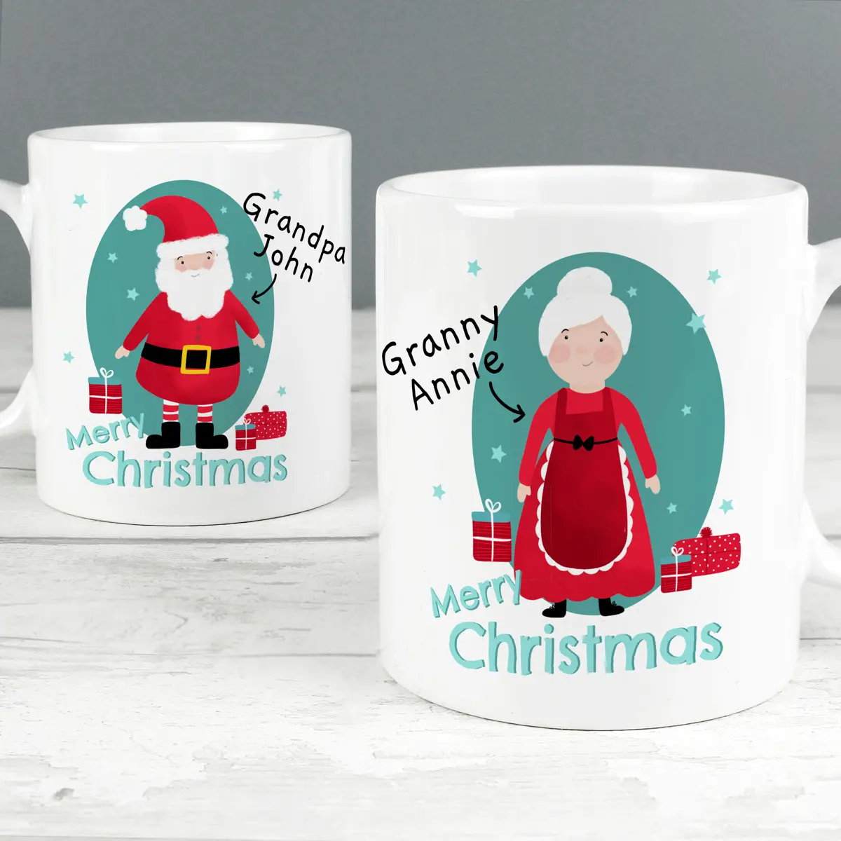 Personalised Mr & Mrs Claus Christmas Mug Gift Set 2