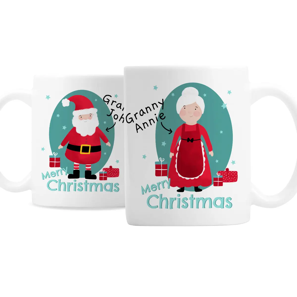 Personalised Mr & Mrs Claus Christmas Mug Gift Set