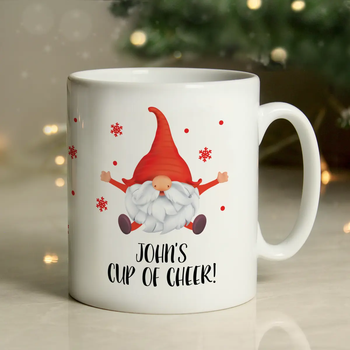 Personalised Red Gonk Christmas Gift Mug