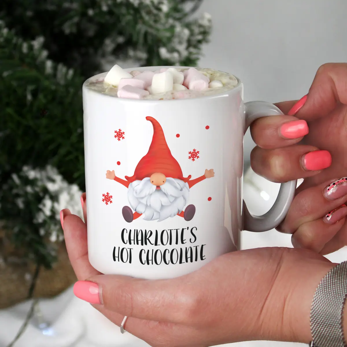 Personalised Red Gonk Christmas Gift Mug 1