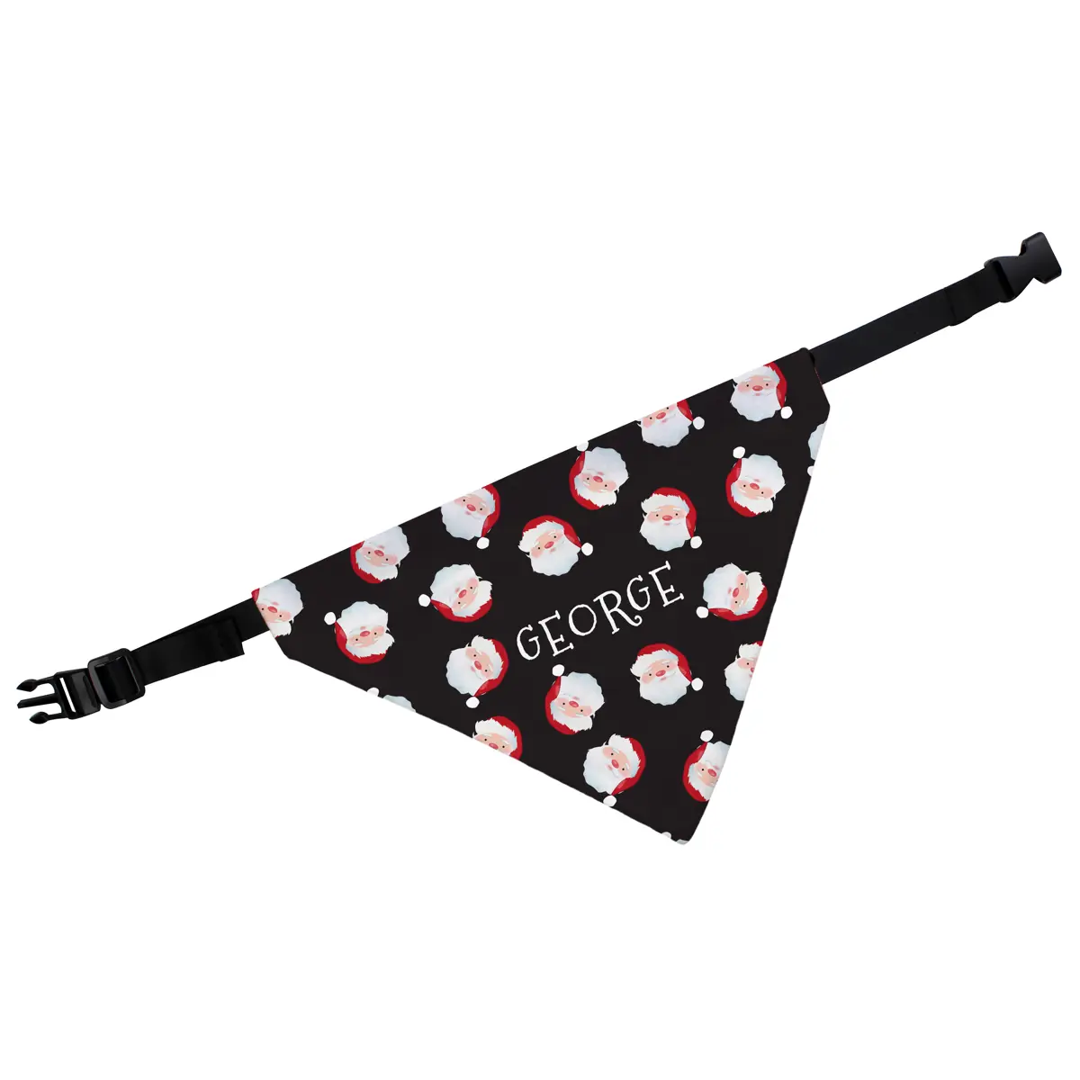 Personalised Christmas Santa Black Dog Bandana 3