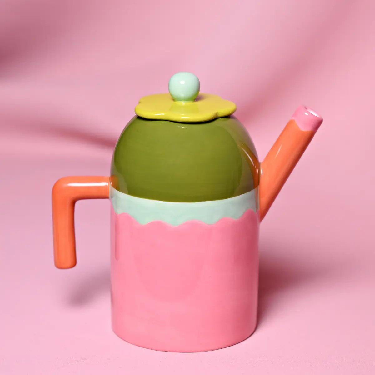 Raspberry Blossom Flower Tea Pot