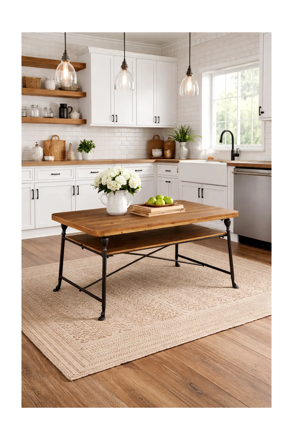 Foundry Fir Dining Table With Shelf