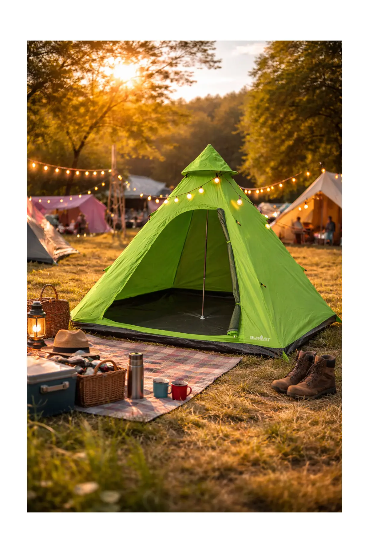 Hydrahalt 4-Person Tipi Tent for Camping...