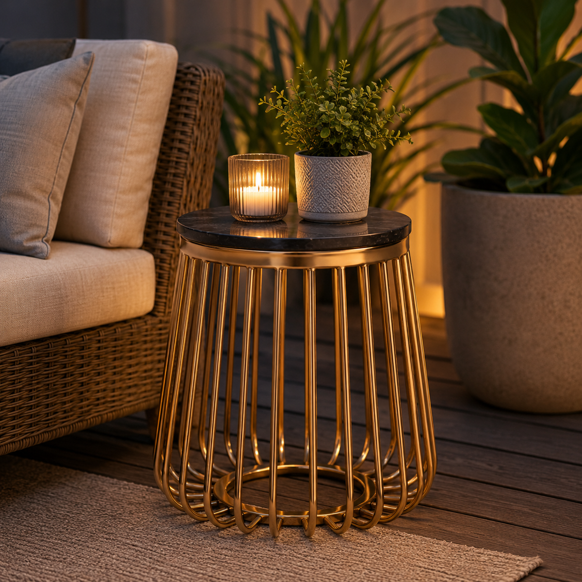 Tula Cage Design Round Rose Gold Finish ...
