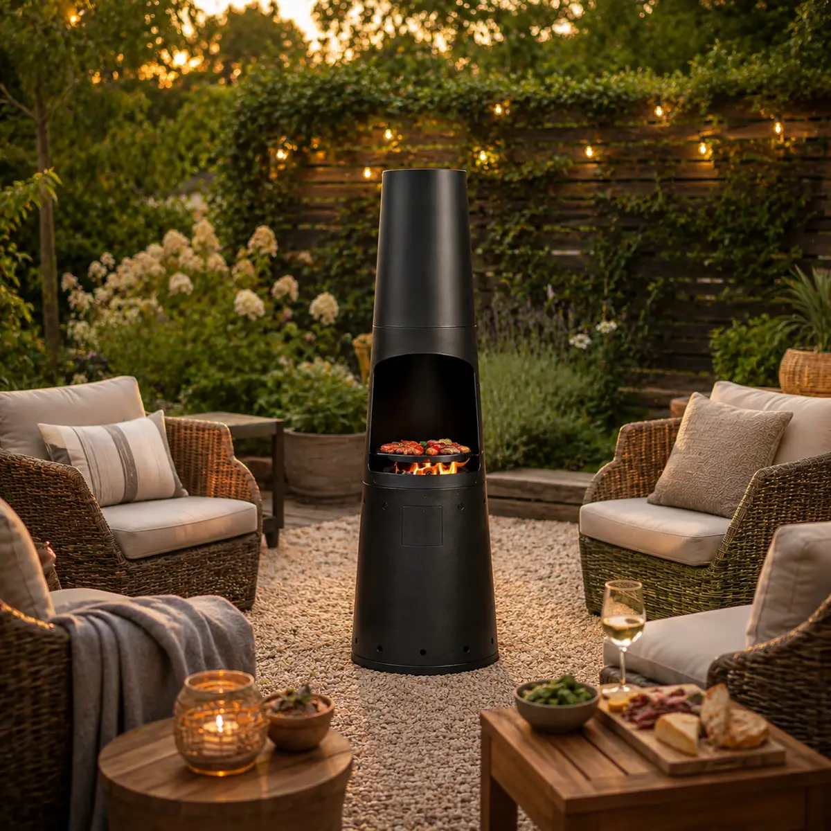 Casa Mia Primo Gas Chiminea with Cooking...