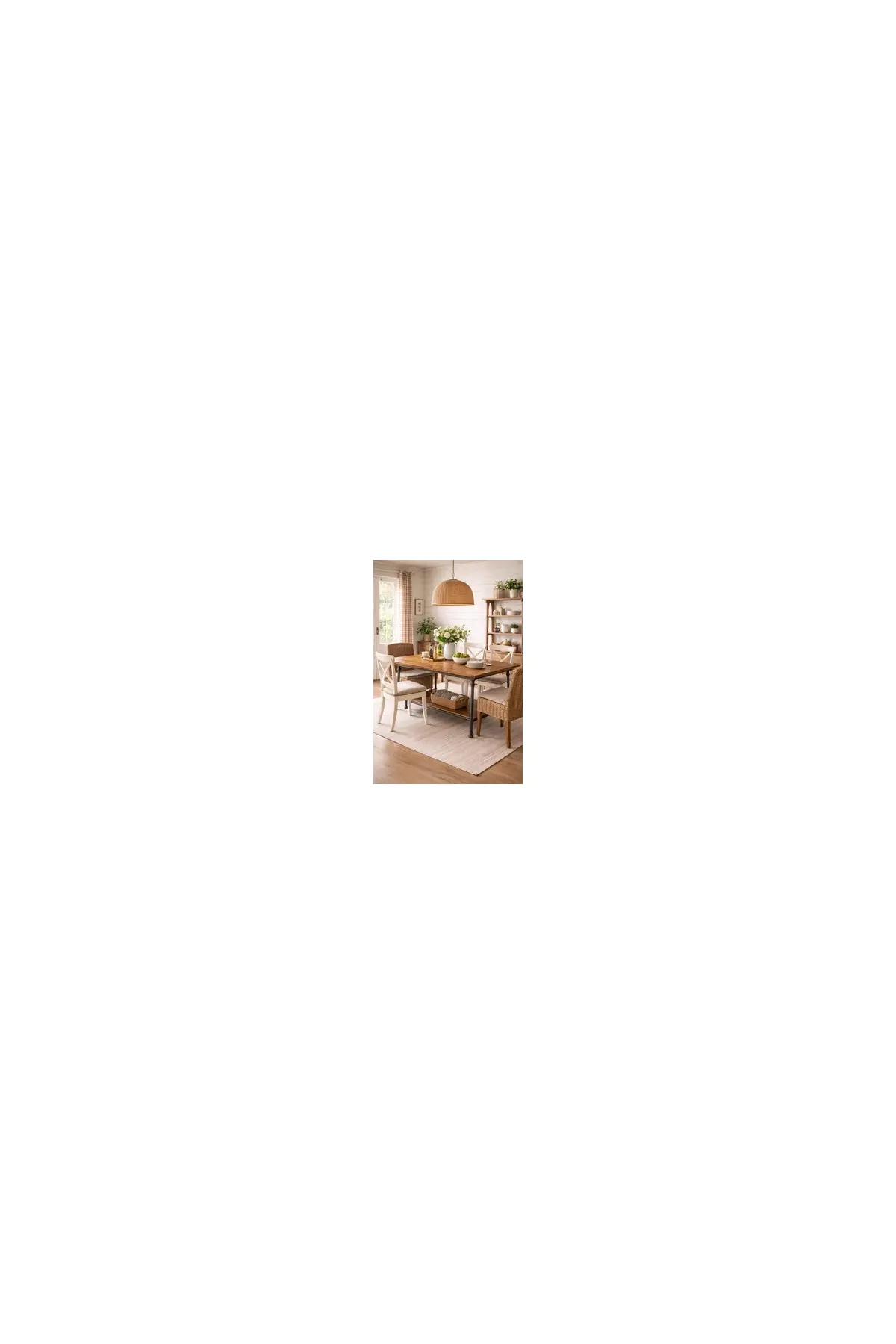 Foundry Fir Wood Dining Table with Stora...