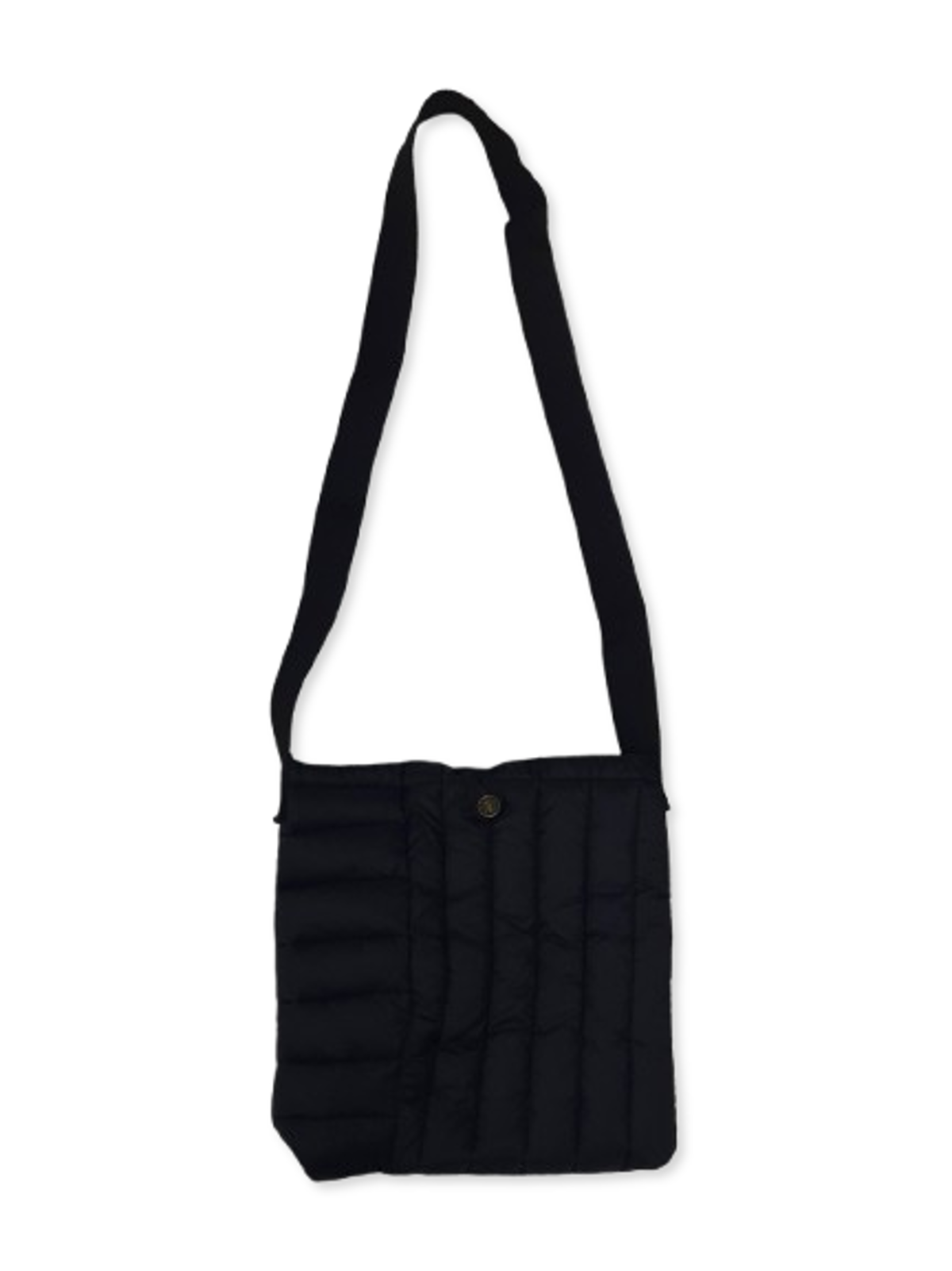 Handmade Upcycled Black Quilted Puffer Style Shoulder Bag Pre-Loved Re-Fashioned