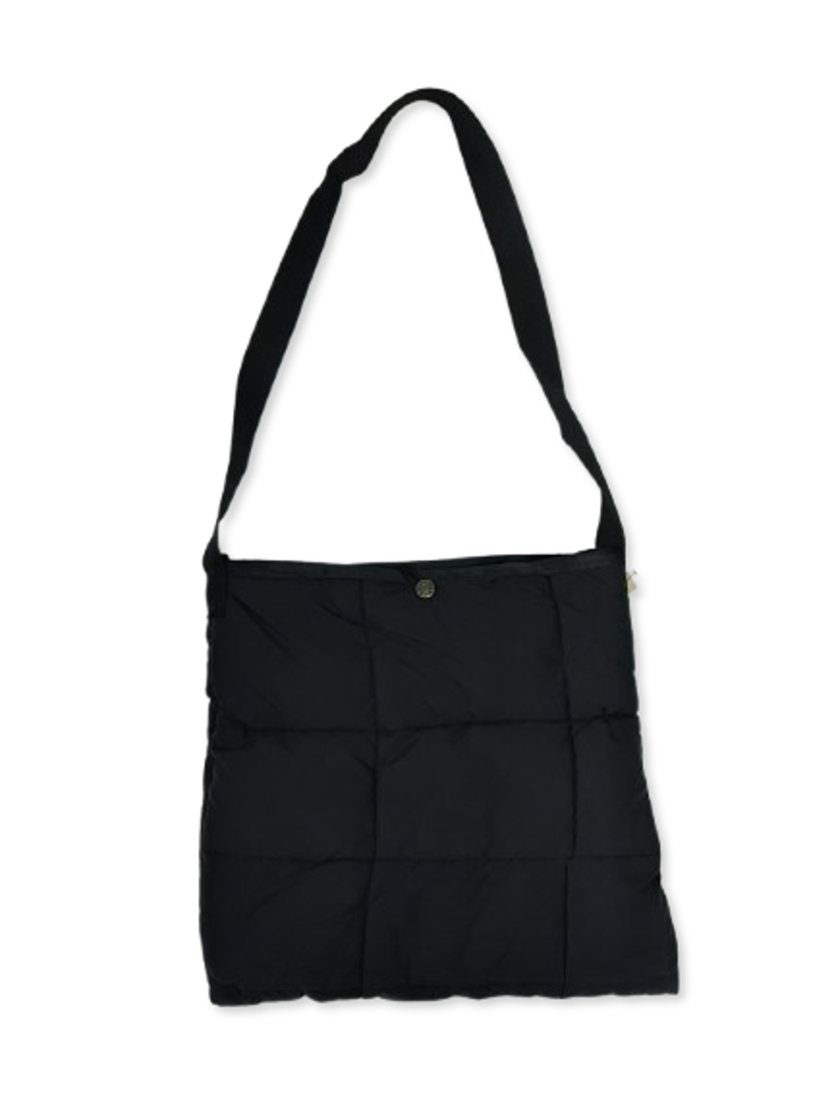 Handmade Upcycled Black Quilted Puffer Style Tote Bag Pre-Loved Re-Fashioned