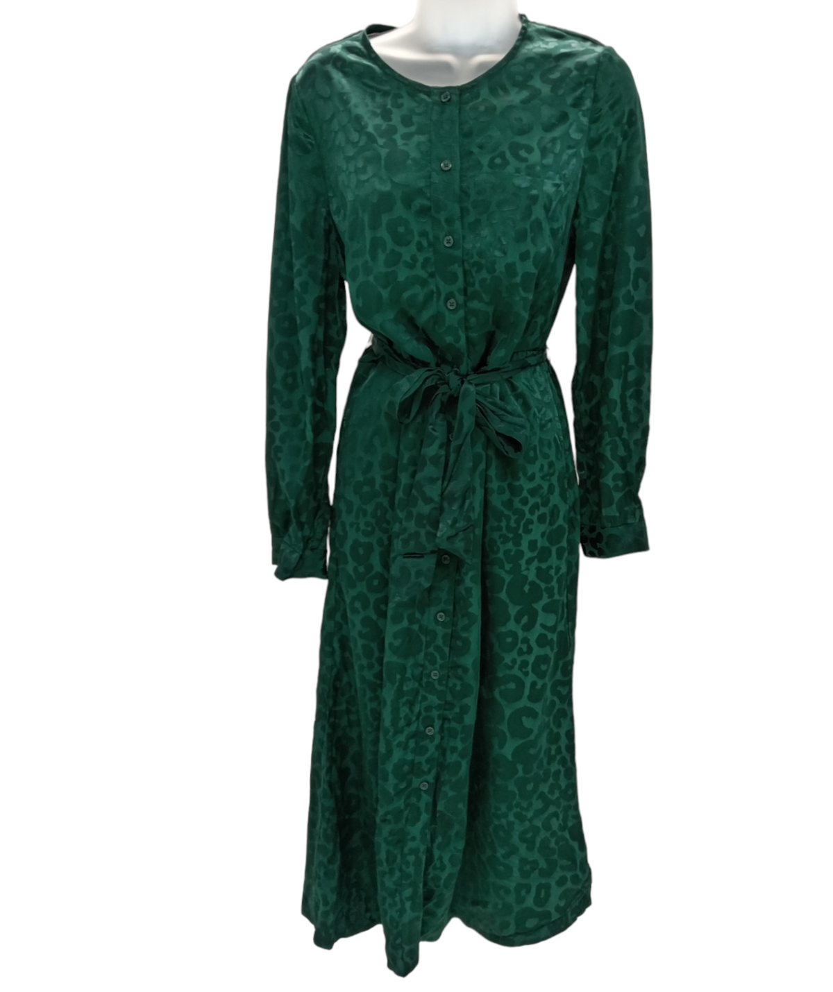 slim fit dress slacks Green Animal Print Belted Midi Shirt Dress – AX Paris main image 0