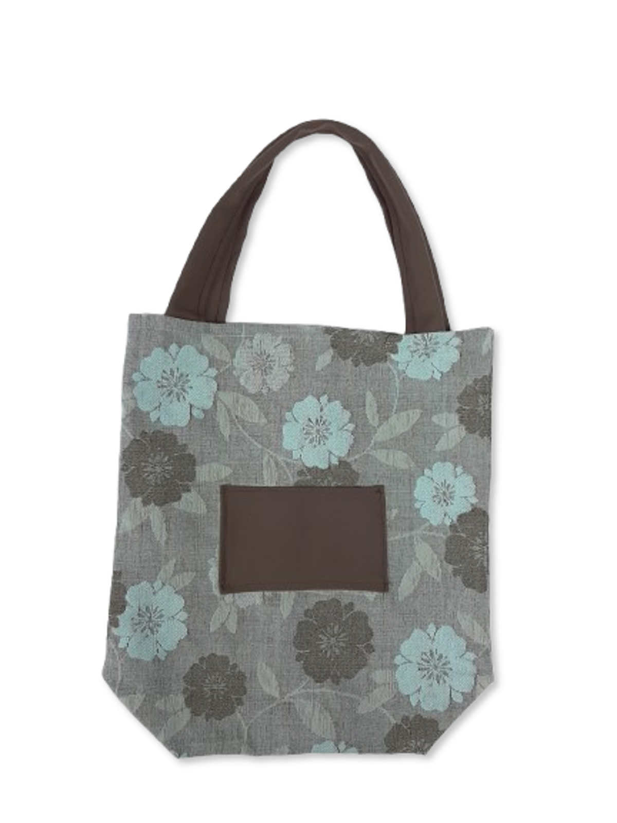 Handmade Upcycled Blue Floral Print Shoulder Bag Re-Fashioned