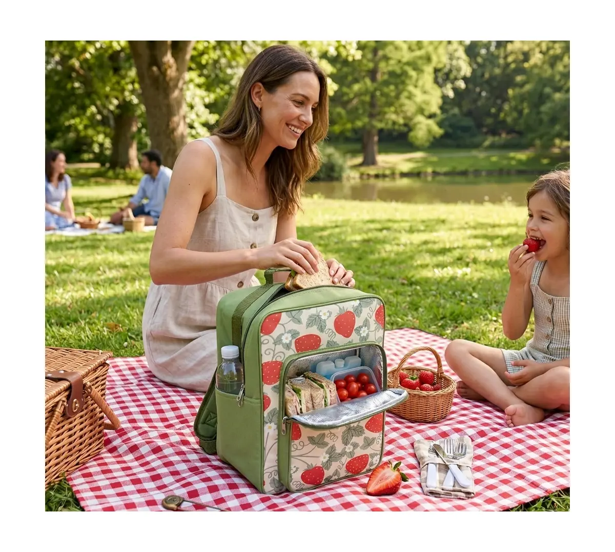 Strawberry Insulated Cooler Backpack (17...